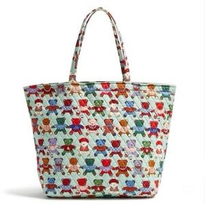 NWT Vera Bradley Toasty Teddies Tote Bag Purse Teddy Bear Quilted